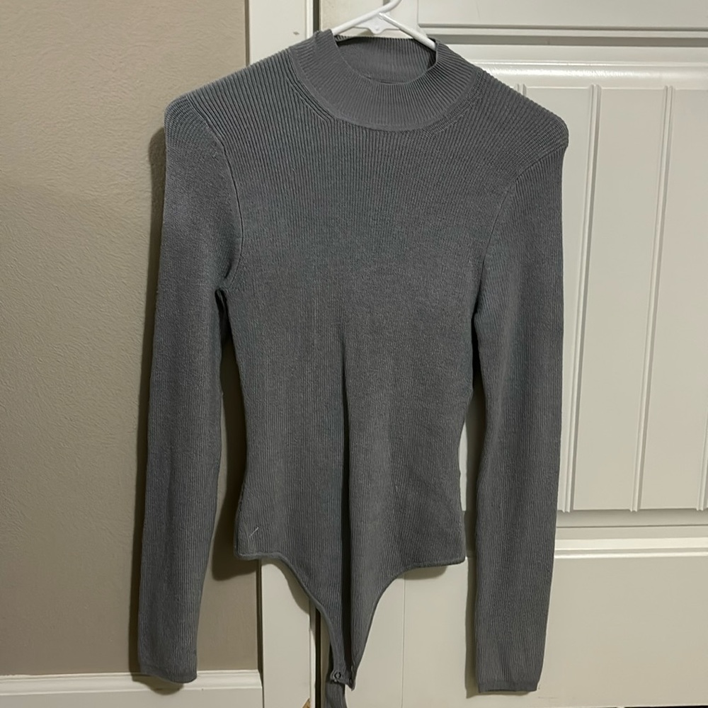 Abercrombie And Fitch Bodysuit Sweater Open Back - image 1